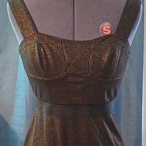Black & Gold Strapless Betsy Johnson Minidress